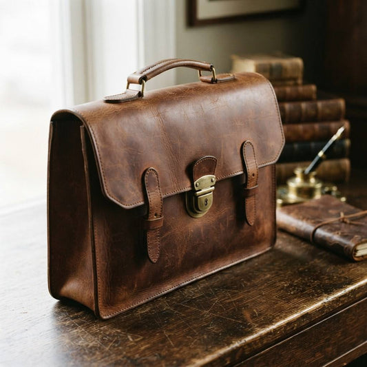 Vintage Leather Briefcase "Oxford"